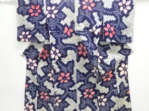 アンティーク　有松鳴海本絞り　花模様着物